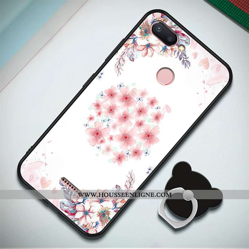 Coque Xiaomi Redmi 6 Fluide Doux Silicone Rouge Simple Étui Incassable Bleu
