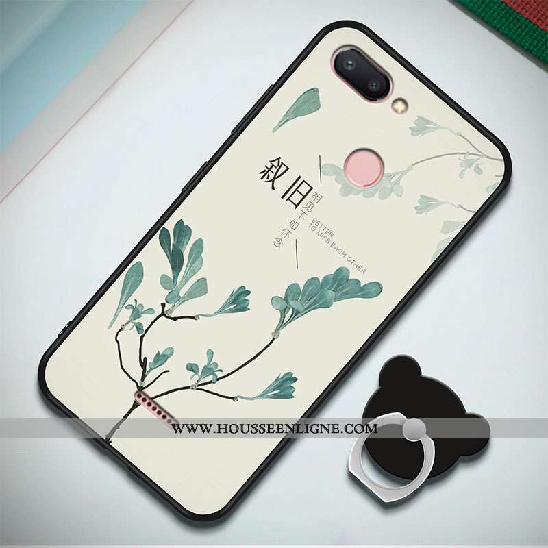 Coque Xiaomi Redmi 6 Fluide Doux Silicone Rouge Simple Étui Incassable Bleu