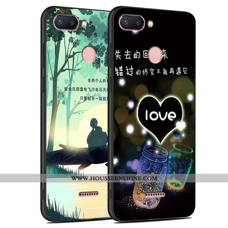 Coque Xiaomi Redmi 6 Fluide Doux Silicone Rouge Simple Étui Incassable Bleu