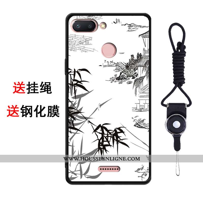 Coque Xiaomi Redmi 6 Fluide Doux Silicone Téléphone Portable Tendance Étui Rose Créatif