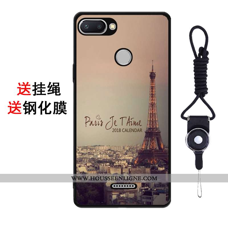 Coque Xiaomi Redmi 6 Fluide Doux Silicone Téléphone Portable Tendance Étui Rose Créatif