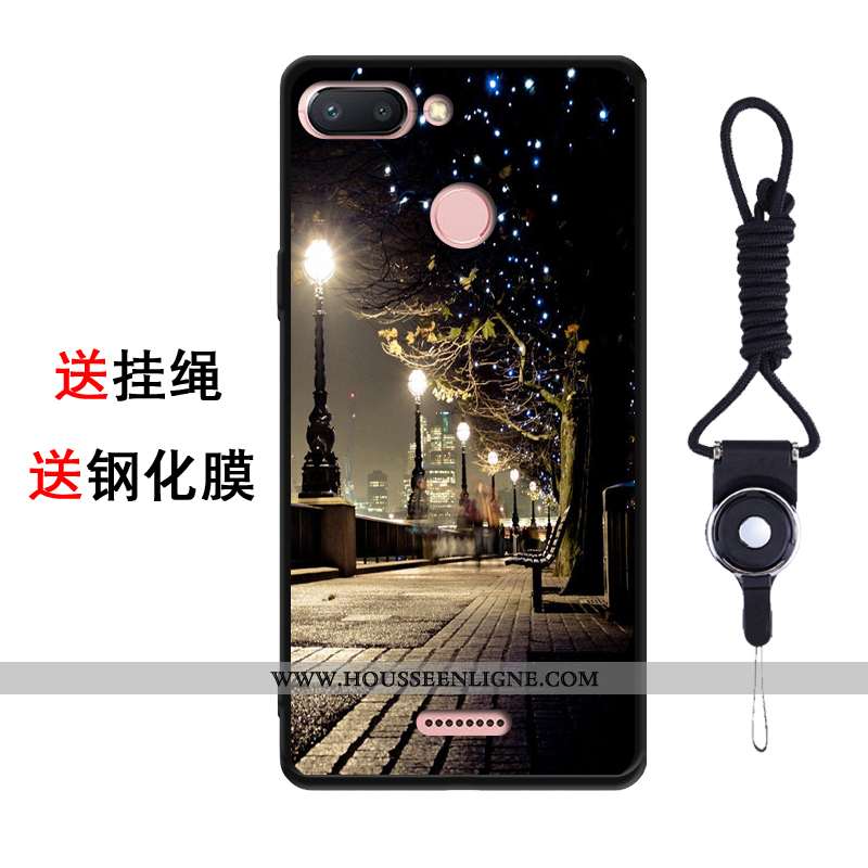 Coque Xiaomi Redmi 6 Fluide Doux Silicone Téléphone Portable Tendance Étui Rose Créatif