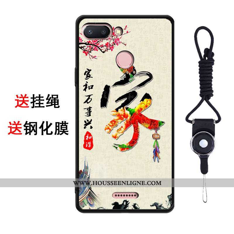 Coque Xiaomi Redmi 6 Fluide Doux Silicone Téléphone Portable Tendance Étui Rose Créatif