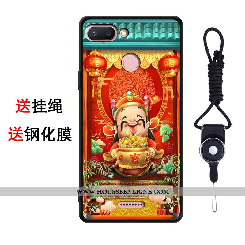 Coque Xiaomi Redmi 6 Fluide Doux Silicone Téléphone Portable Tendance Étui Rose Créatif