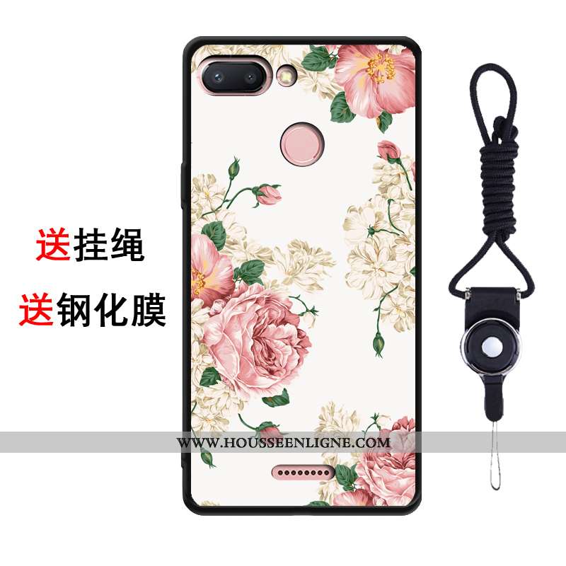 Coque Xiaomi Redmi 6 Fluide Doux Silicone Téléphone Portable Tendance Étui Rose Créatif