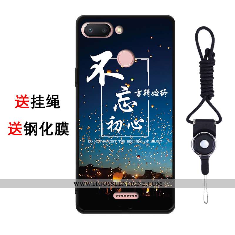 Coque Xiaomi Redmi 6 Fluide Doux Silicone Téléphone Portable Tendance Étui Rose Créatif