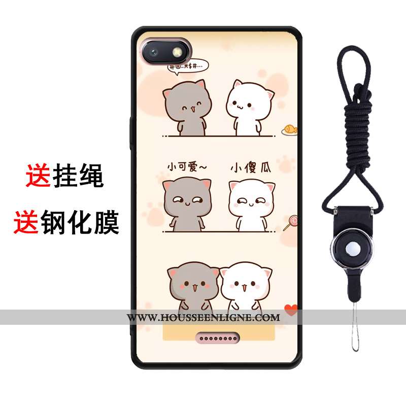 Coque Xiaomi Redmi 6 Fluide Doux Silicone Téléphone Portable Tendance Étui Rose Créatif