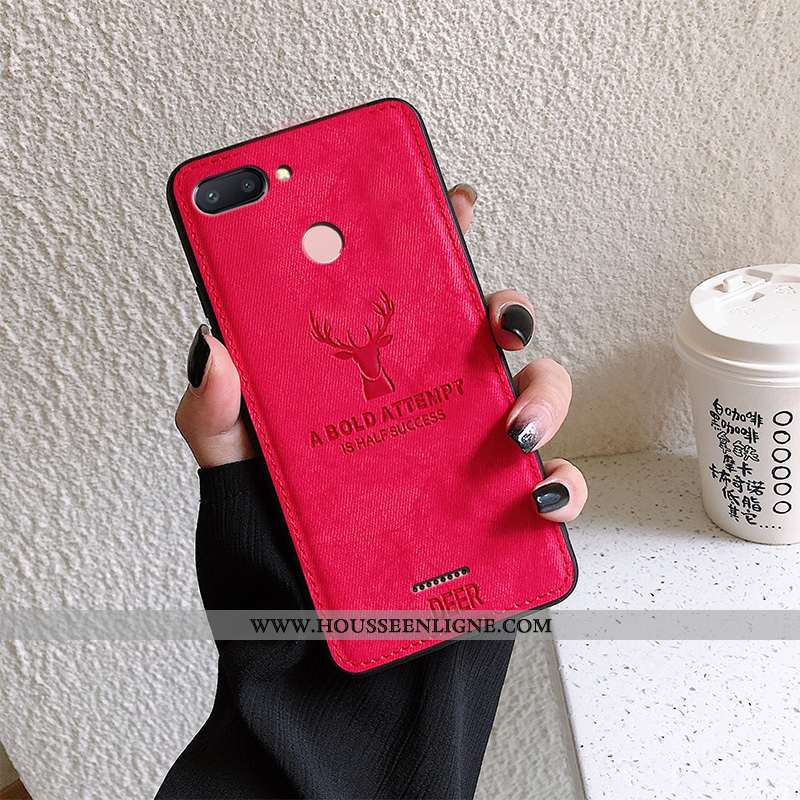Coque Xiaomi Redmi 6 Personnalité Créatif Modèle Fleurie Simple Tissu Tout Compris Légères Marron