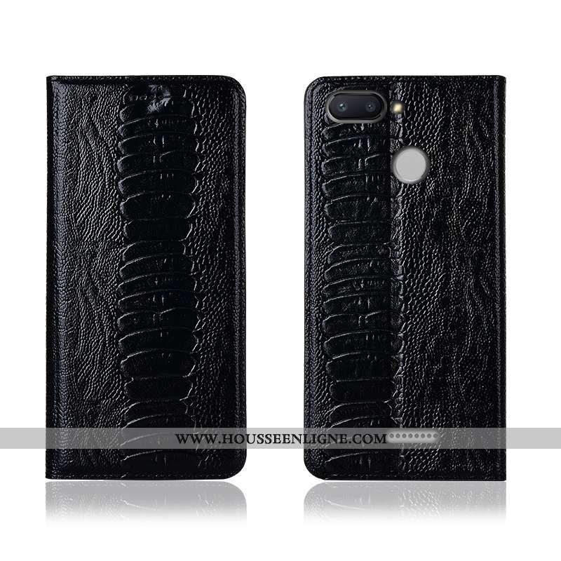 Coque Xiaomi Redmi 6 Protection Cuir Véritable Clamshell Jeunesse Fluide Doux Incassable Marron