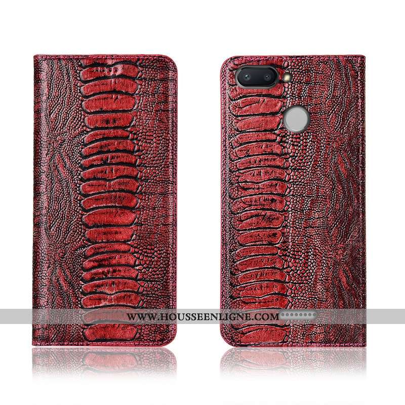 Coque Xiaomi Redmi 6 Protection Cuir Véritable Clamshell Jeunesse Fluide Doux Incassable Marron