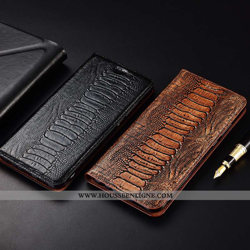 Coque Xiaomi Redmi 6 Protection Cuir Véritable Clamshell Jeunesse Fluide Doux Incassable Marron