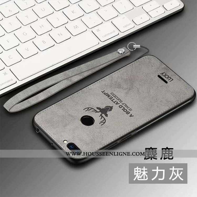 Coque Xiaomi Redmi 6 Protection Personnalité Silicone Tissu Petit Modèle Fleurie Net Rouge Gris