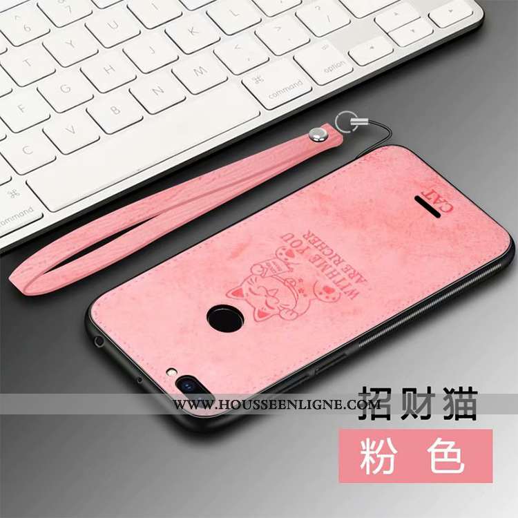 Coque Xiaomi Redmi 6 Protection Personnalité Silicone Tissu Petit Modèle Fleurie Net Rouge Gris