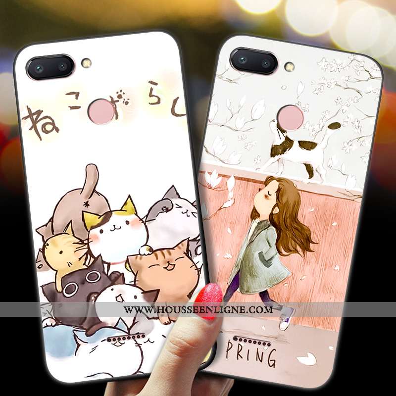 Coque Xiaomi Redmi 6 Tendance Fluide Doux Créatif Dessin Animé Petit Rouge Net Rouge Rose