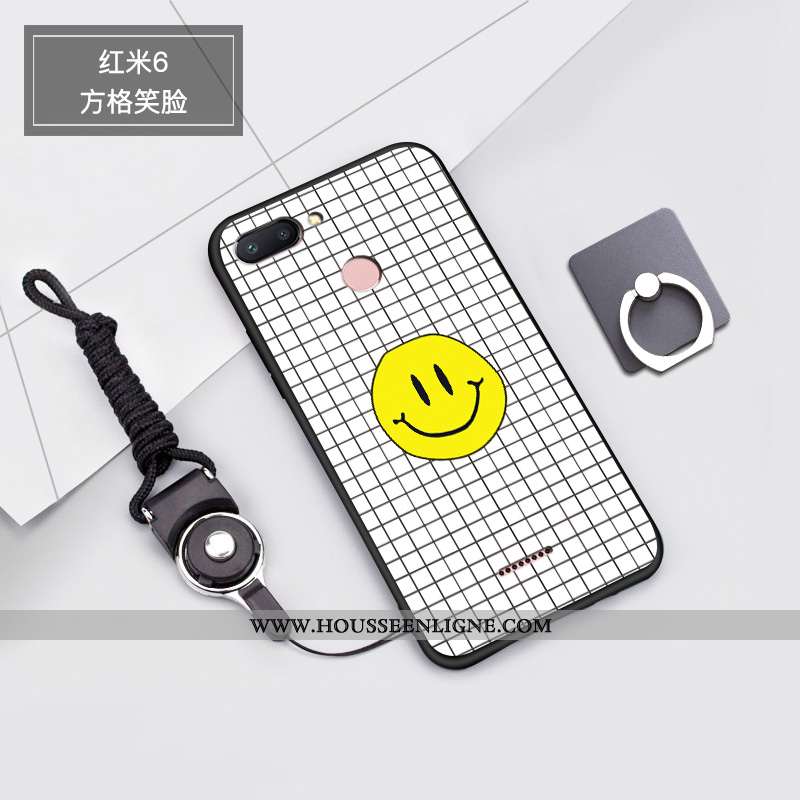Coque Xiaomi Redmi 6 Tendance Fluide Doux Créatif Dessin Animé Petit Rouge Net Rouge Rose