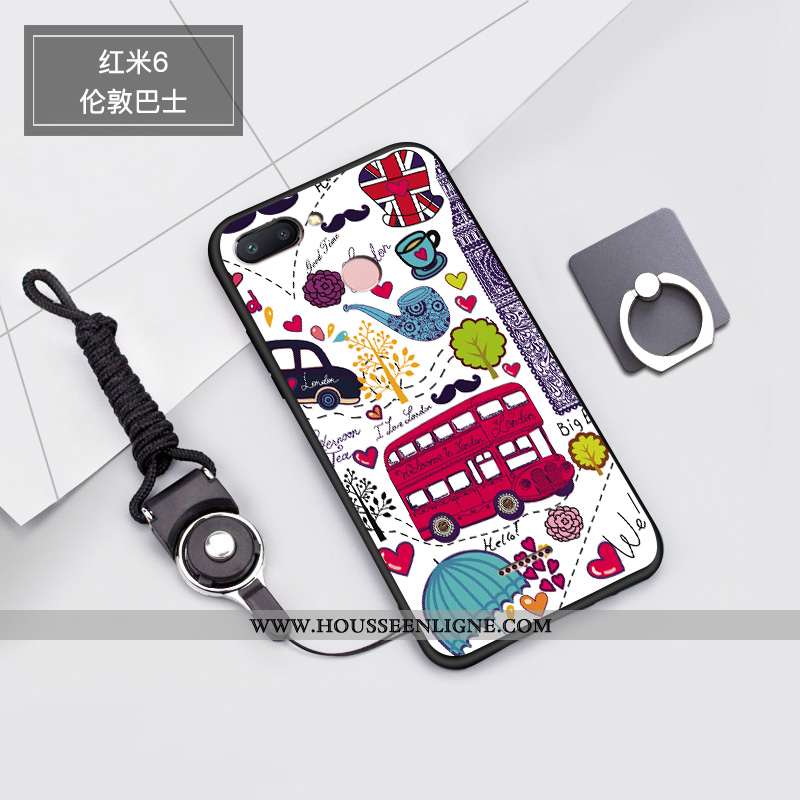 Coque Xiaomi Redmi 6 Tendance Fluide Doux Créatif Dessin Animé Petit Rouge Net Rouge Rose