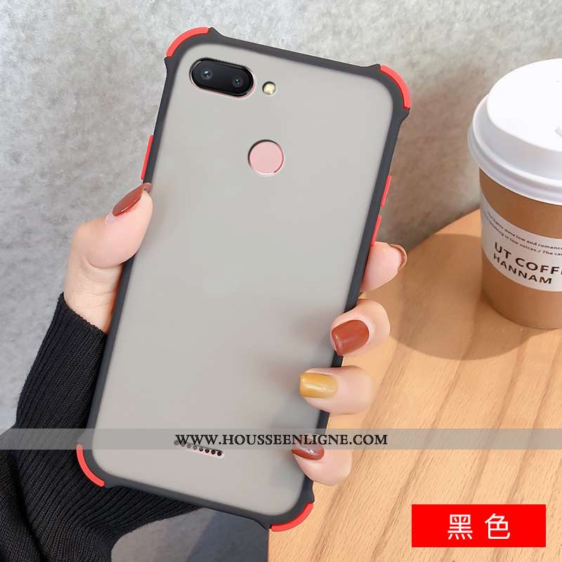 Coque Xiaomi Redmi 6 Transparent Délavé En Daim Amoureux Petit Silicone Étui Noir