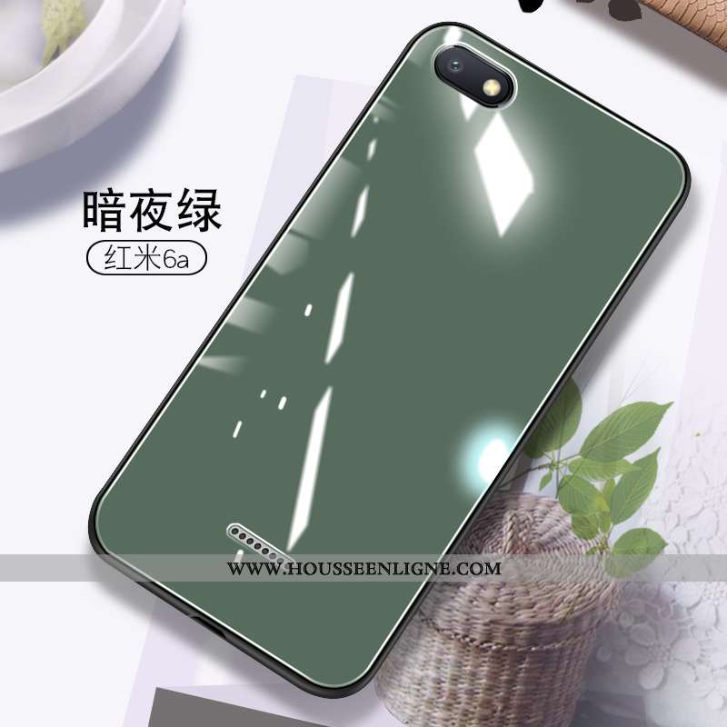 Coque Xiaomi Redmi 6a Créatif Charmant Petit Téléphone Portable Rouge Protection Personnalité Verte