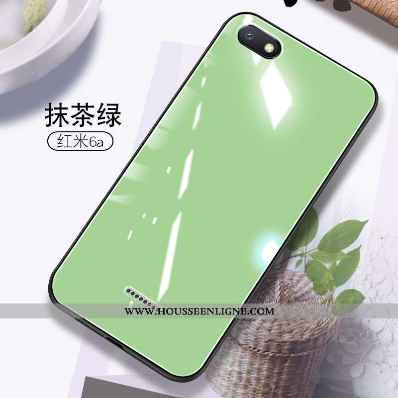 Coque Xiaomi Redmi 6a Créatif Charmant Petit Téléphone Portable Rouge Protection Personnalité Verte