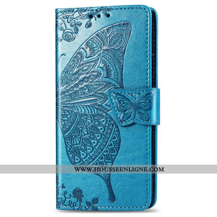 Coque Xiaomi Redmi 6a Cuir Protection Carte Support Bleu Étui Clamshell