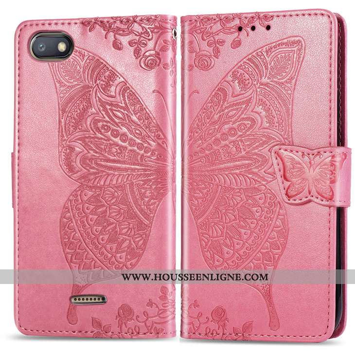 Coque Xiaomi Redmi 6a Cuir Protection Carte Support Bleu Étui Clamshell