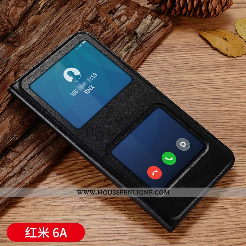 Coque Xiaomi Redmi 6a Cuir Protection Nouveau Téléphone Portable Incassable Personnalité Rose