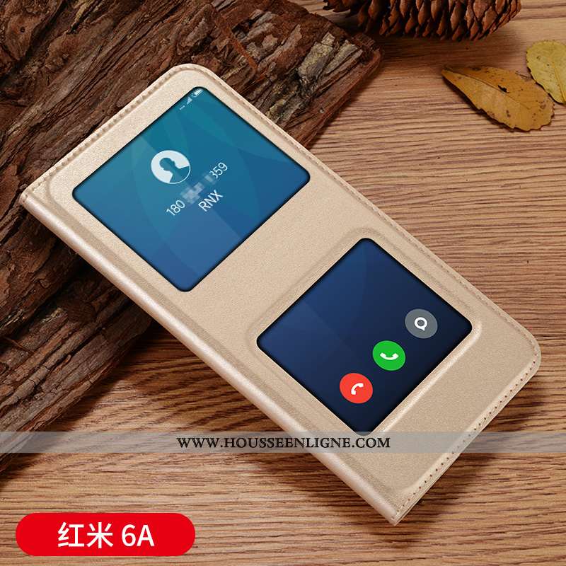 Coque Xiaomi Redmi 6a Cuir Protection Nouveau Téléphone Portable Incassable Personnalité Rose