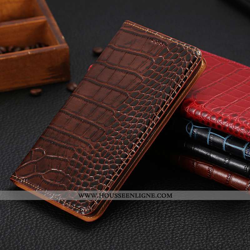 Coque Xiaomi Redmi 6a Cuir Véritable Cuir Modèle Fleurie Petit Protection Téléphone Portable Étui Bl