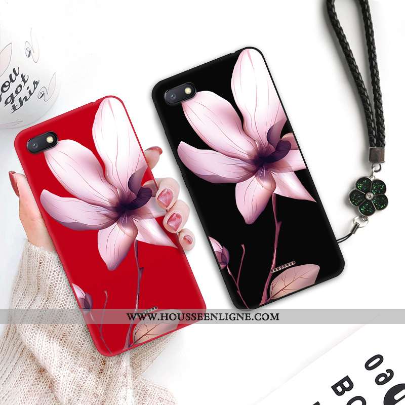 Coque Xiaomi Redmi 6a Personnalité Créatif Fluide Doux Silicone Petit Dentelle Art Noir