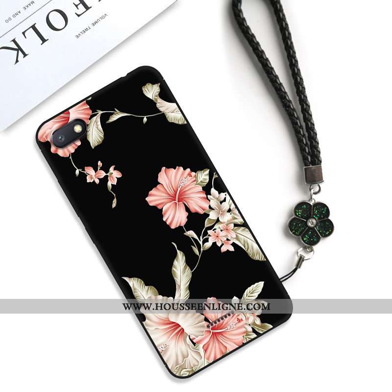 Coque Xiaomi Redmi 6a Personnalité Créatif Fluide Doux Silicone Petit Dentelle Art Noir