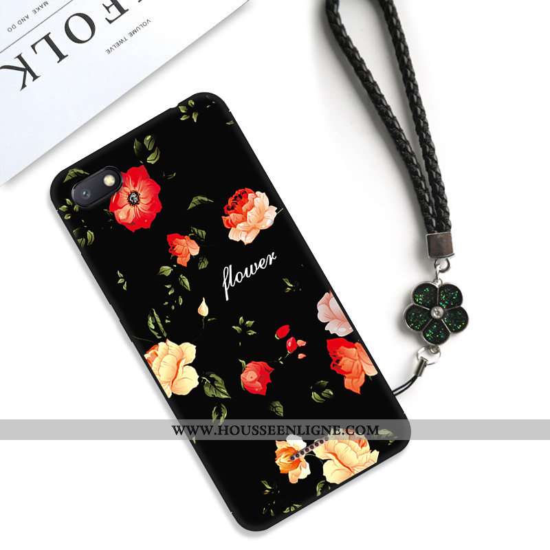 Coque Xiaomi Redmi 6a Personnalité Créatif Fluide Doux Silicone Petit Dentelle Art Noir