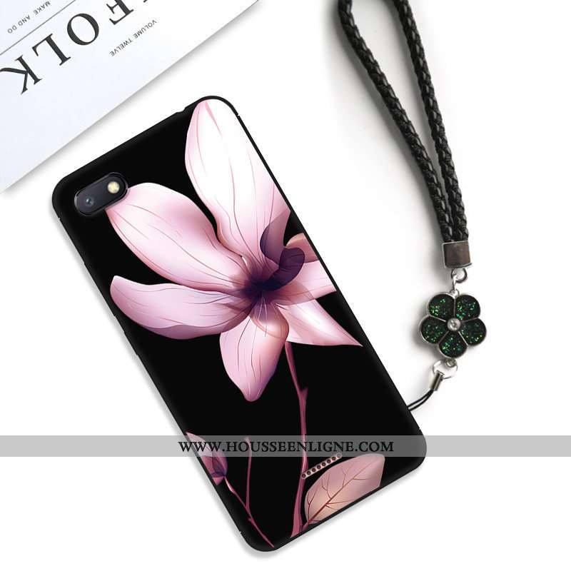 Coque Xiaomi Redmi 6a Personnalité Créatif Fluide Doux Silicone Petit Dentelle Art Noir