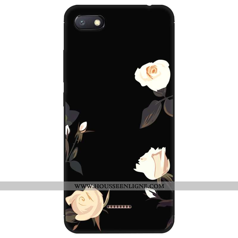 Coque Xiaomi Redmi 6a Personnalité Créatif Fluide Doux Silicone Petit Dentelle Art Noir