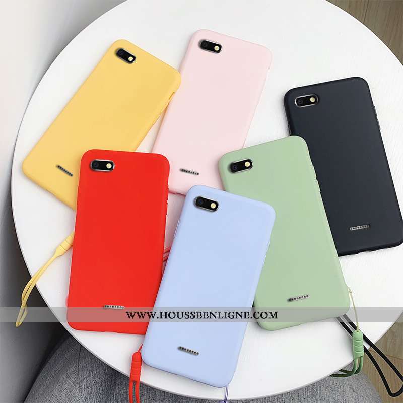 Coque Xiaomi Redmi 6a Silicone Protection Frais Simple Petit Rouge Bleu