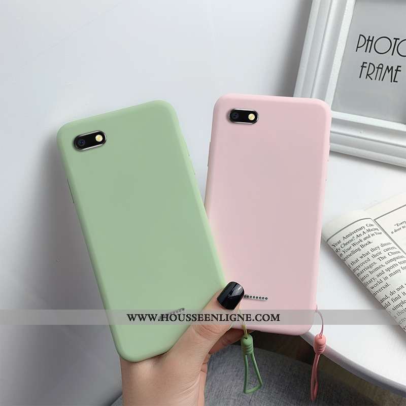 Coque Xiaomi Redmi 6a Silicone Protection Frais Simple Petit Rouge Bleu