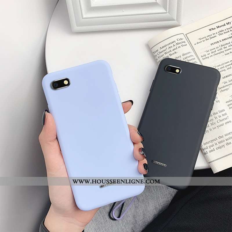Coque Xiaomi Redmi 6a Silicone Protection Frais Simple Petit Rouge Bleu