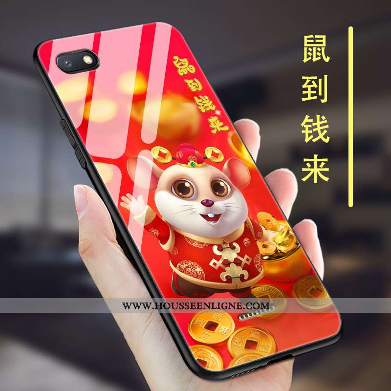 Coque Xiaomi Redmi 6a Silicone Protection Net Rouge Créatif Rouge Délavé En Daim Violet