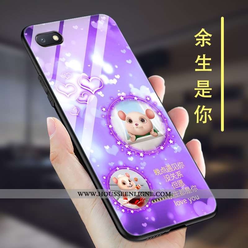 Coque Xiaomi Redmi 6a Silicone Protection Net Rouge Créatif Rouge Délavé En Daim Violet