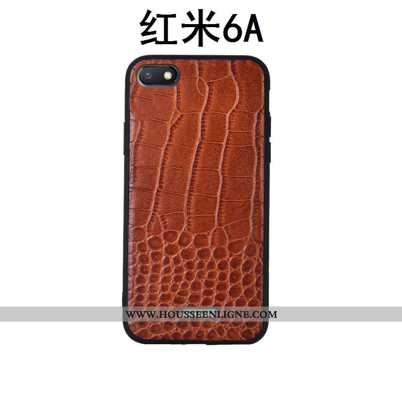 Coque Xiaomi Redmi 6a Silicone Protection Nouveau Cuir Véritable Incassable Rouge Modèle Fleurie