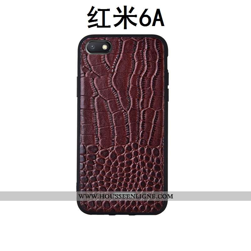 Coque Xiaomi Redmi 6a Silicone Protection Nouveau Cuir Véritable Incassable Rouge Modèle Fleurie