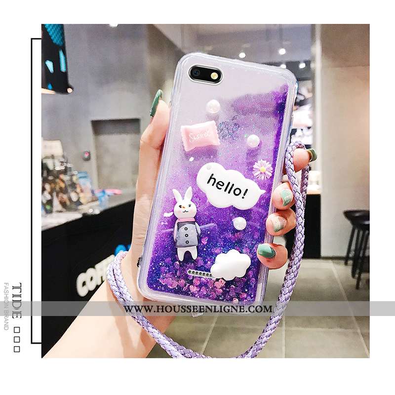 Coque Xiaomi Redmi 6a Tendance Fluide Doux Silicone Net Rouge Rose Quicksand