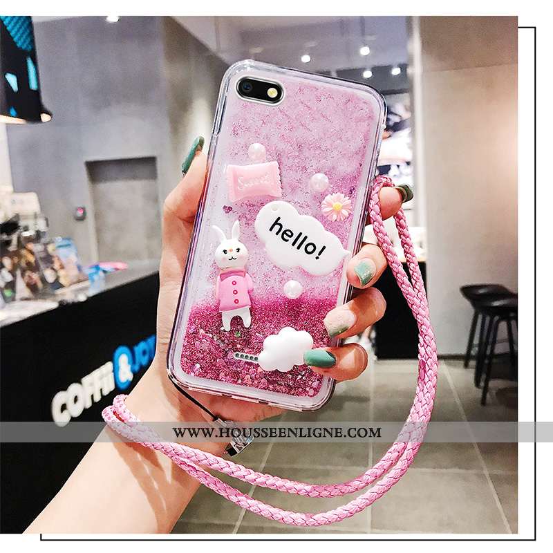 Coque Xiaomi Redmi 6a Tendance Fluide Doux Silicone Net Rouge Rose Quicksand