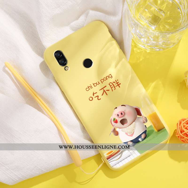 Coque Xiaomi Redmi 7 Protection Personnalité Jaune Petit Créatif Silicone Net Rouge