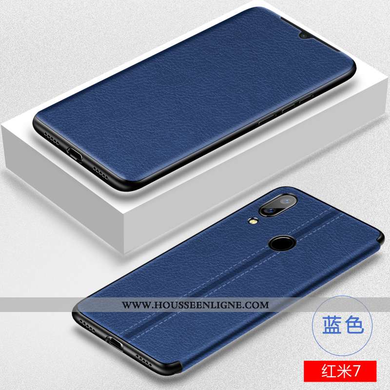 Coque Xiaomi Redmi 7 Tendance Cuir Protection Créatif Clamshell Téléphone Portable Incassable Marron
