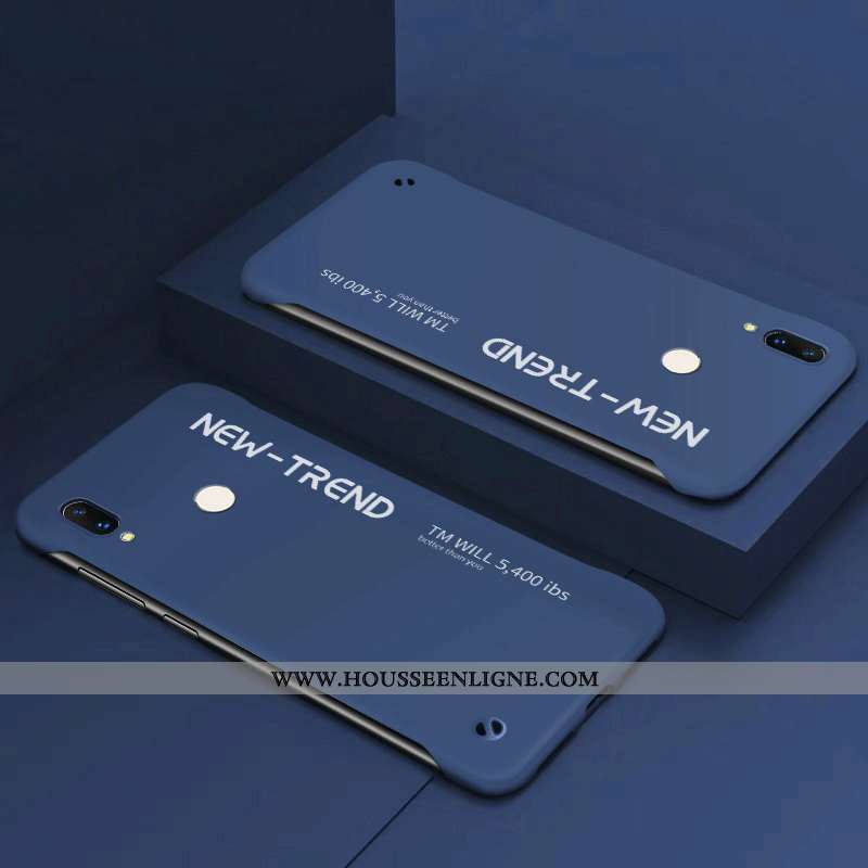 Coque Xiaomi Redmi 7 Ultra Tendance Incassable Border Simple Difficile Bleu Foncé