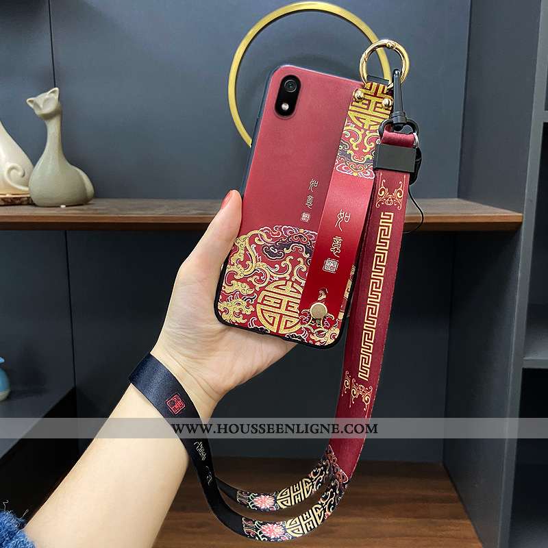 Coque Xiaomi Redmi 7a Créatif Fluide Doux Rouge Nouveau Tout Compris Noir