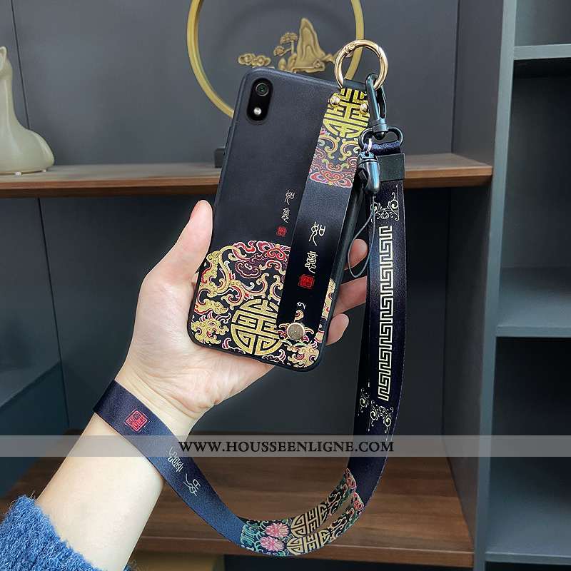 Coque Xiaomi Redmi 7a Créatif Fluide Doux Rouge Nouveau Tout Compris Noir