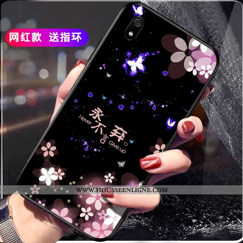 Coque Xiaomi Redmi 7a Délavé En Daim Personnalité Incassable Téléphone Portable Rouge Protection Noi