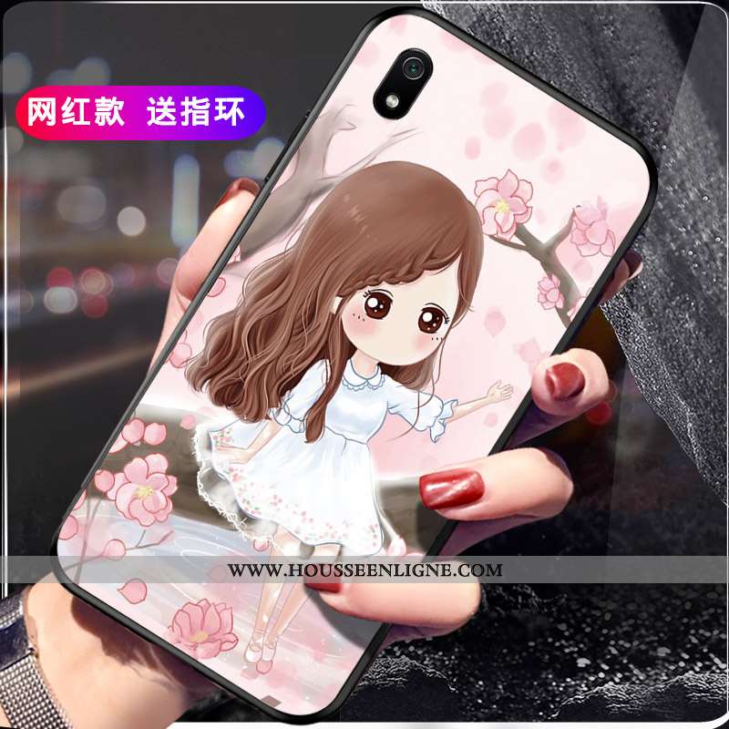Coque Xiaomi Redmi 7a Délavé En Daim Personnalité Incassable Téléphone Portable Rouge Protection Noi