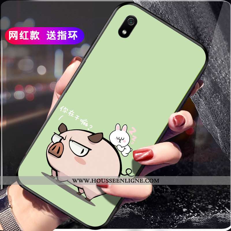 Coque Xiaomi Redmi 7a Délavé En Daim Personnalité Incassable Téléphone Portable Rouge Protection Noi